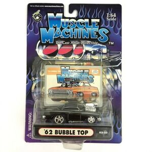 Muscle Machines 1962 62 Chevrolet Chevy Bel Air Bubble Top Black Die Cast 1/64